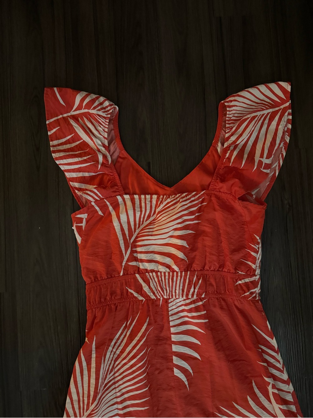 Naif Tropical Print Retro Tiki Flutter Sleeve Maxi Dress Sz L - Picture 13 of 15
